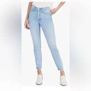 Madewell Light Blue Button-Fly 9” high rise skinny Jeans